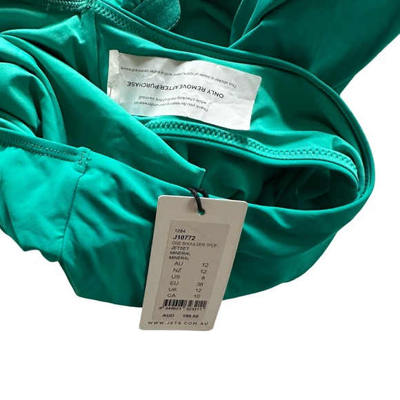 Jets Australia NWT Mineral Green Jetset One Shoulder One Piece Swimsuit Size 8 - Picture 8 of 12